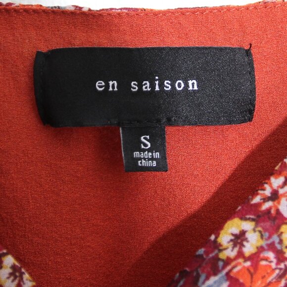 En Saison Affectionate Love Plum Purple Floral Print Ruffled Midi Dress Pleated - Picture 7 of 13